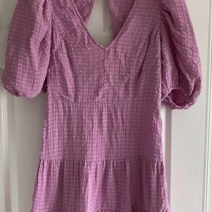 French Connection Ruffle Hem Mini Dress Pink/Purple Size 8